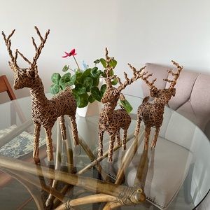 Rattan beautiful crafted Set of 3 Rain deer